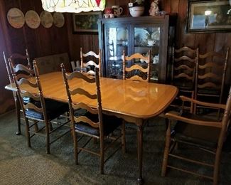 Vintage Dining Table & 8 chairs