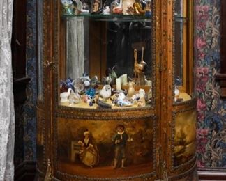 19th century louis xvi style round glass display cabinet