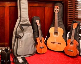 Acoustic guitar and ukuleles