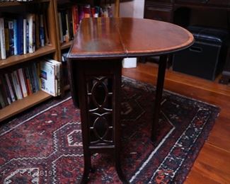 edwardian mahogany inlaid drop leaf sutherland table