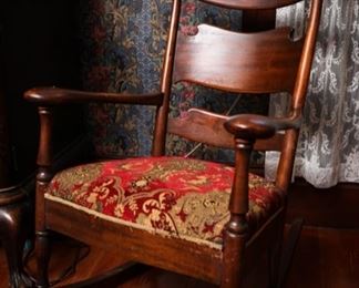 Victorian maple wood rocking chair