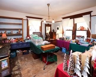 Large collection of toys, Doll House and Christmas ornaments