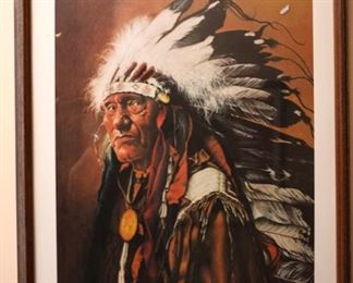 Native American Vintage Indian Chief Poster