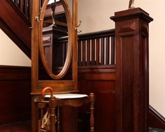hall tree and victorian umbrella stand