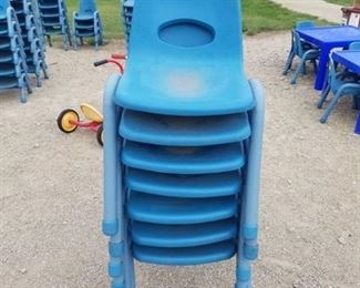 (7) Blue Adult Chairs