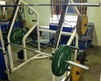 Squat Rack With 2 Barbells & Weights