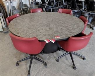 72Inch Diameter Table With (6) Matching Chairs