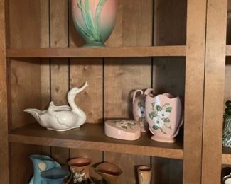Rosewood, Hull and McCoy Pottery along with Fenton Glassware