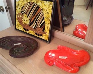 vintage art and ashtrays