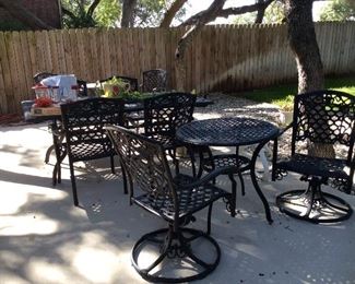 three nice sets of patio furniture