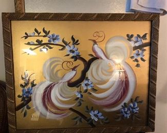 lovely paint on glass birds