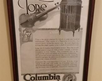 Framed ad for the 'Grafonola'