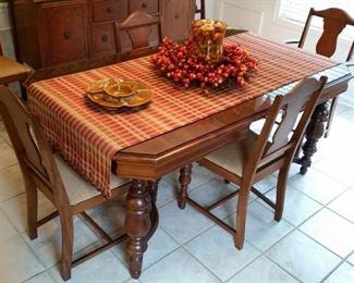 A closer look at the dining table and chairs