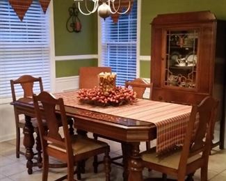 Beautiful cherry dining set (table with chairs, china cabinet, and sideboard)