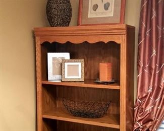 The second of two oak bookshelves