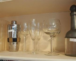 Misc. Shakers, wine glasses, decanters and more