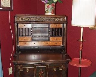 GORGEOUS drop front painted desk with great storage