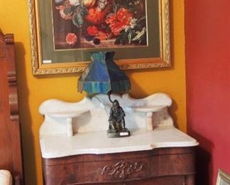 Pretty Marble top dresser or washstand