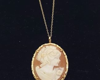 Jewelry Gold Cameo Necklace