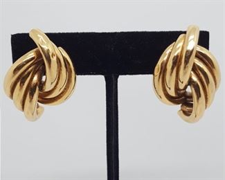 Jewelry Gold Earrings Three Strand