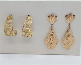 Jewelry Gold Filigree Earrings