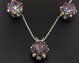 Jewelry Gold Mystic Topaz Parure Set