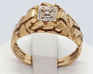 Jewelry Gold Nugget Diamond Ring