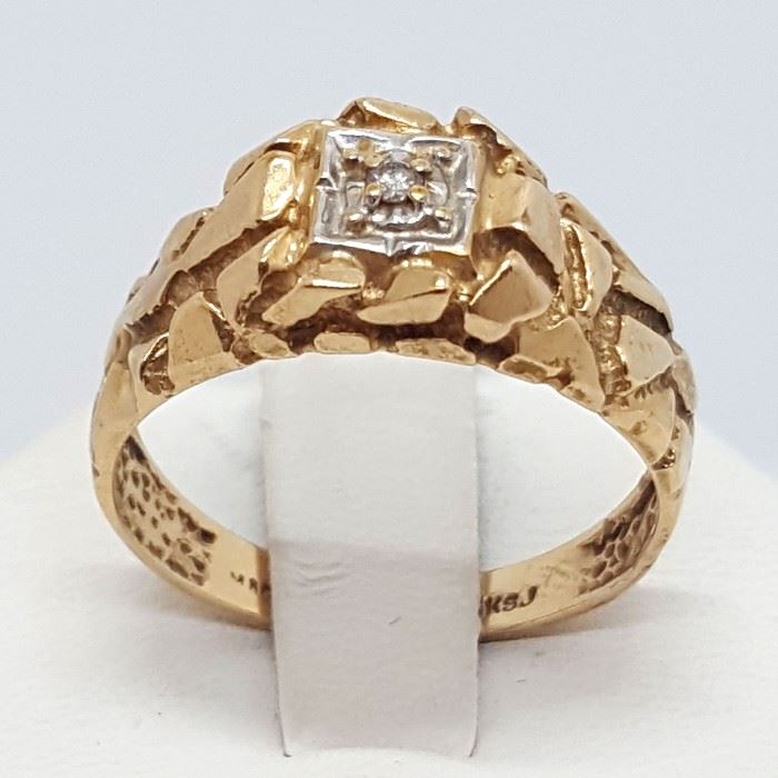 Jewelry Gold Nugget Diamond Ring