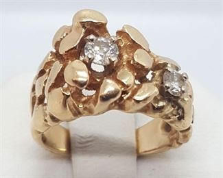 Jewelry Gold Nugget Diamonds Ring