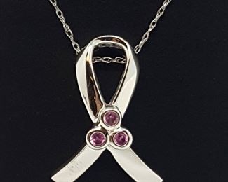 Jewelry Gold Pink Topaz Ribbon Necklace