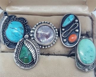 Jewelry Sterling NA Turquoise Rings