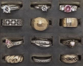 Jewelry Sterling Twelve Rings