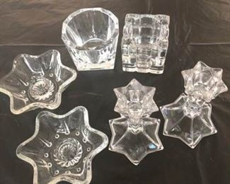 Assortment of Crystal Like Candleholders