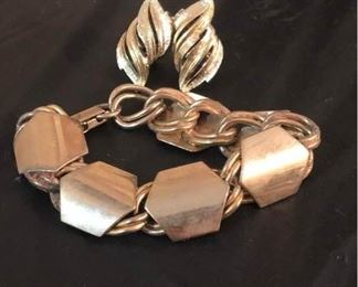 Gold Like Bracelet and Earrings