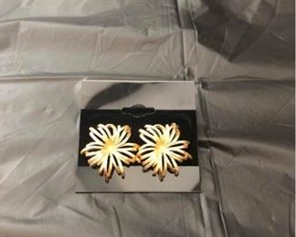 Gold Like Flower Shaped Earrings
