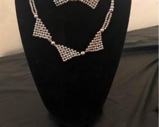 Matching Triangular Beaded Necklaces