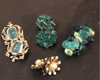 Set of Bluish Green Earrings