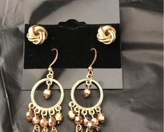 Set of Gold Like Earrings