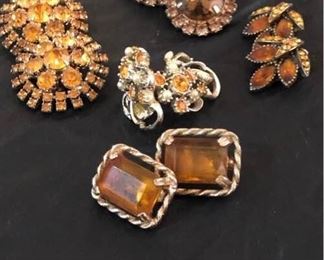 Set of Orange Brown Earrings