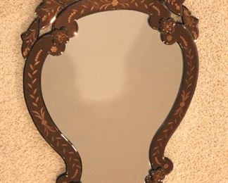 bronze cut glass framed mirror