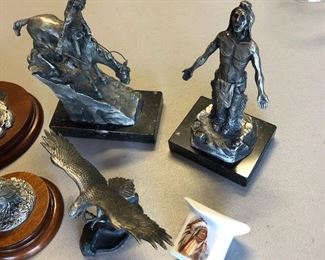 Worcester Pewter figurines with Native American theme.