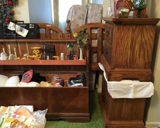 Night stands on lefty- matches bed - Cedar Che’s filled with fabric