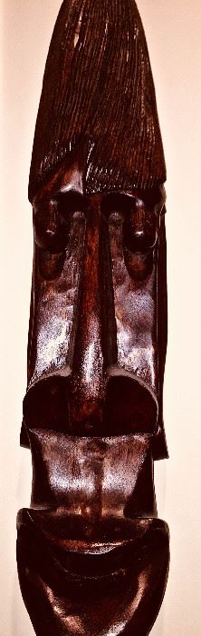CARVED WOOD AMERICAN AND AFRICAN MASK ARTWORK