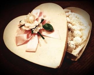valentine chocolate box with vintage Turkish Meerscham necklace