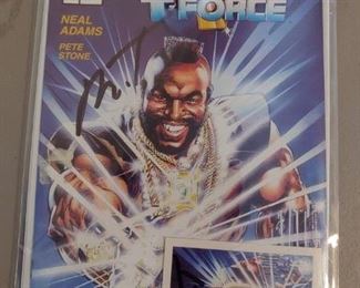 Mr. T T Force Autographed Comic and Card