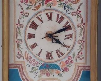 Cross Stitch Wall Clock