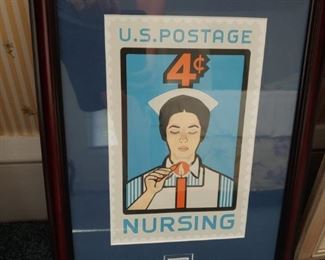 Framed Nursing Stamp Commemorative Print