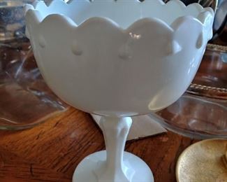 Milk Glass Compote