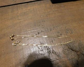 Thin 14K Gold Bead Necklace(1 Gram)