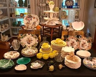 A mix of 19th & 20th century China and crystal. 